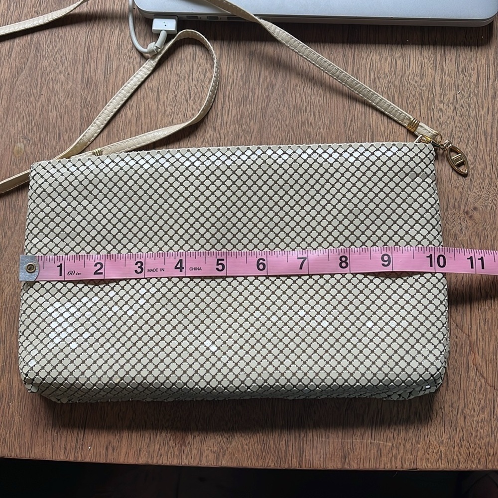 Vintage 1980s Metal Mesh Clutch Shoulder Bag 10"x6" - Picture 8 of 17